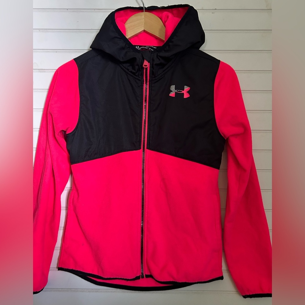 UNDER ARMOUR girls size XL Canyon Rim micro fleece hooded full zip jacket